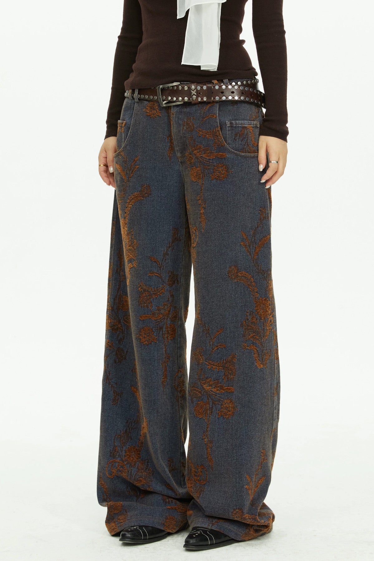 Floral Jacquard Jeans
