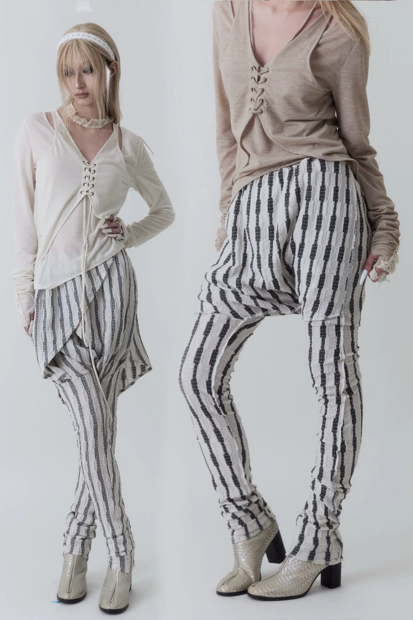 Leggings gonna a righe medievali