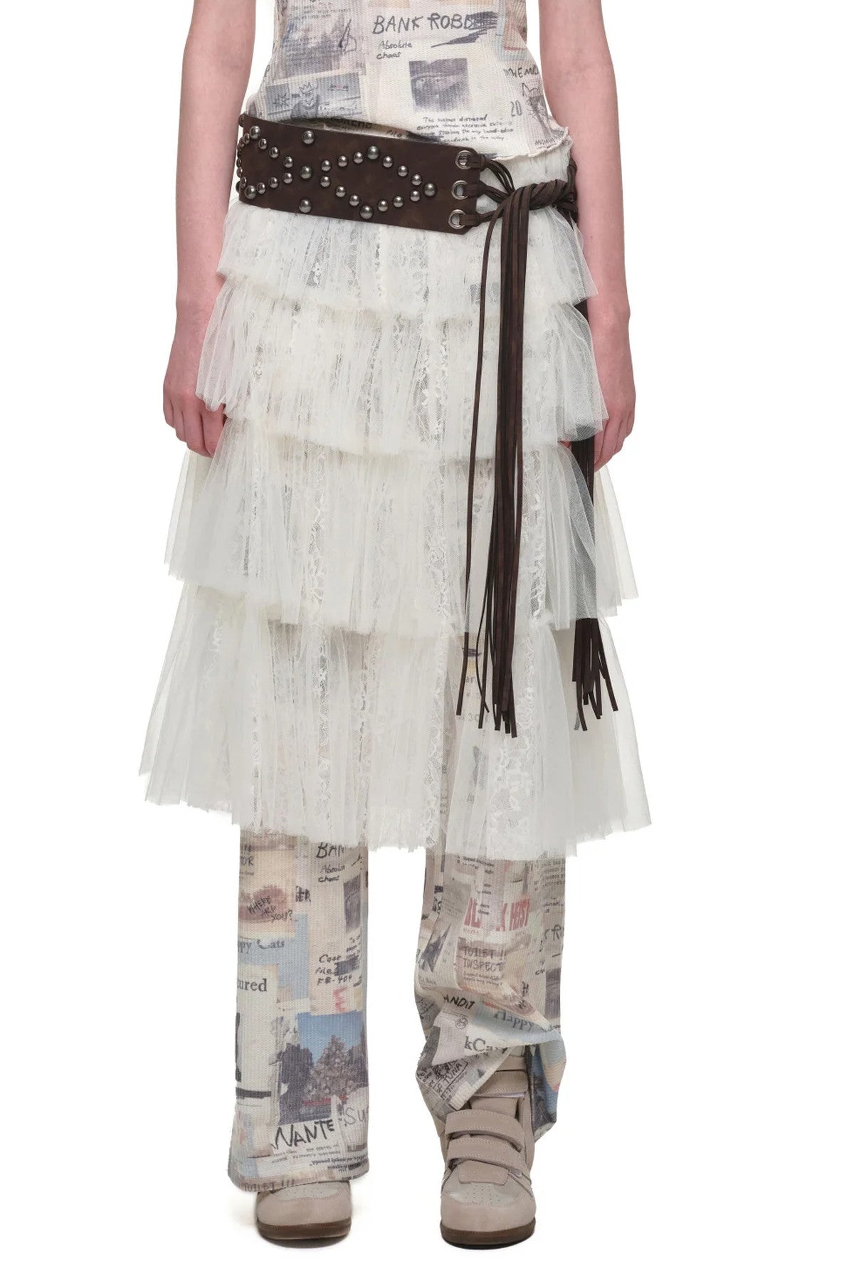 Lace Mid-Length Puffy Cake Skirt