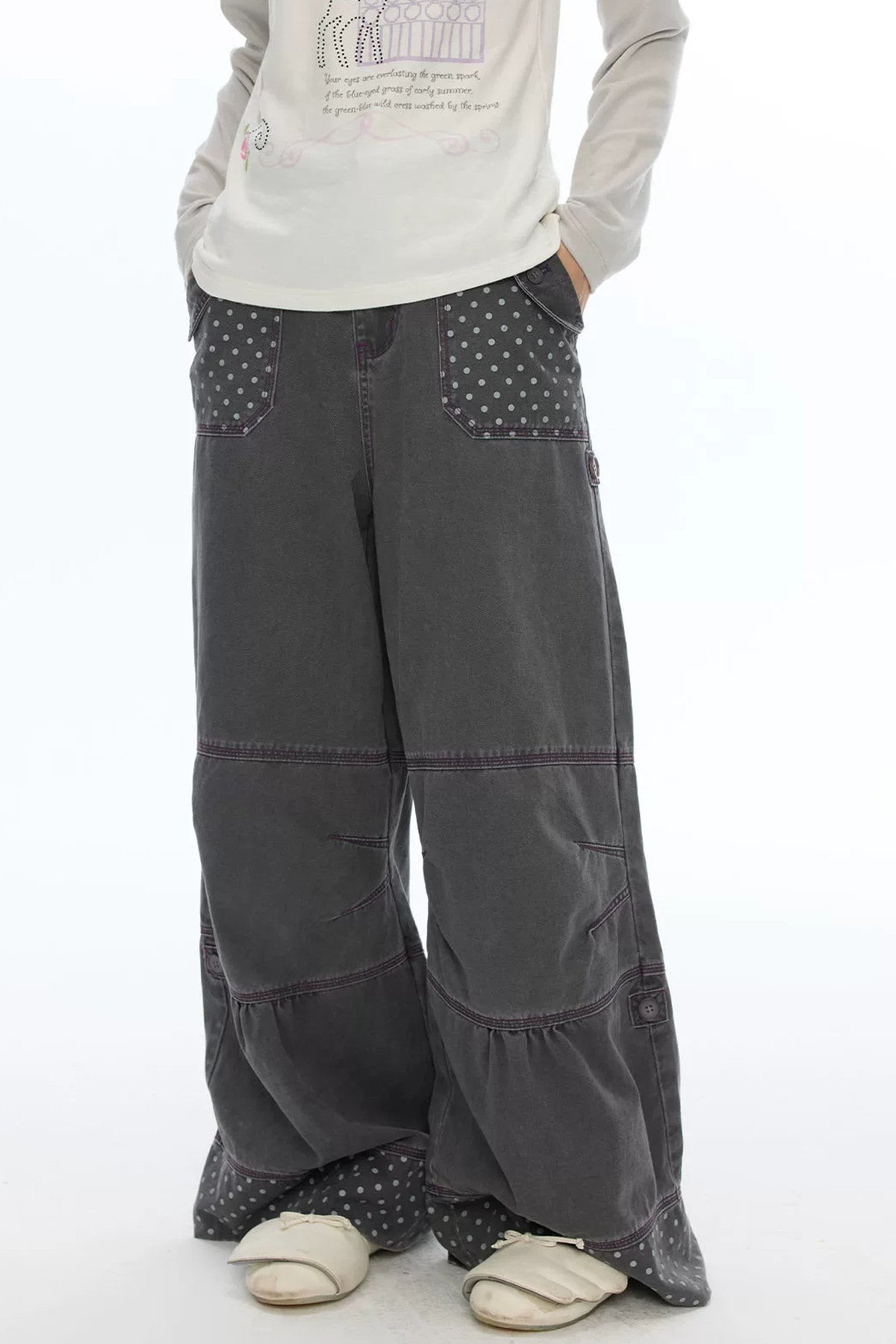Polka Dot Wide Leg Pants