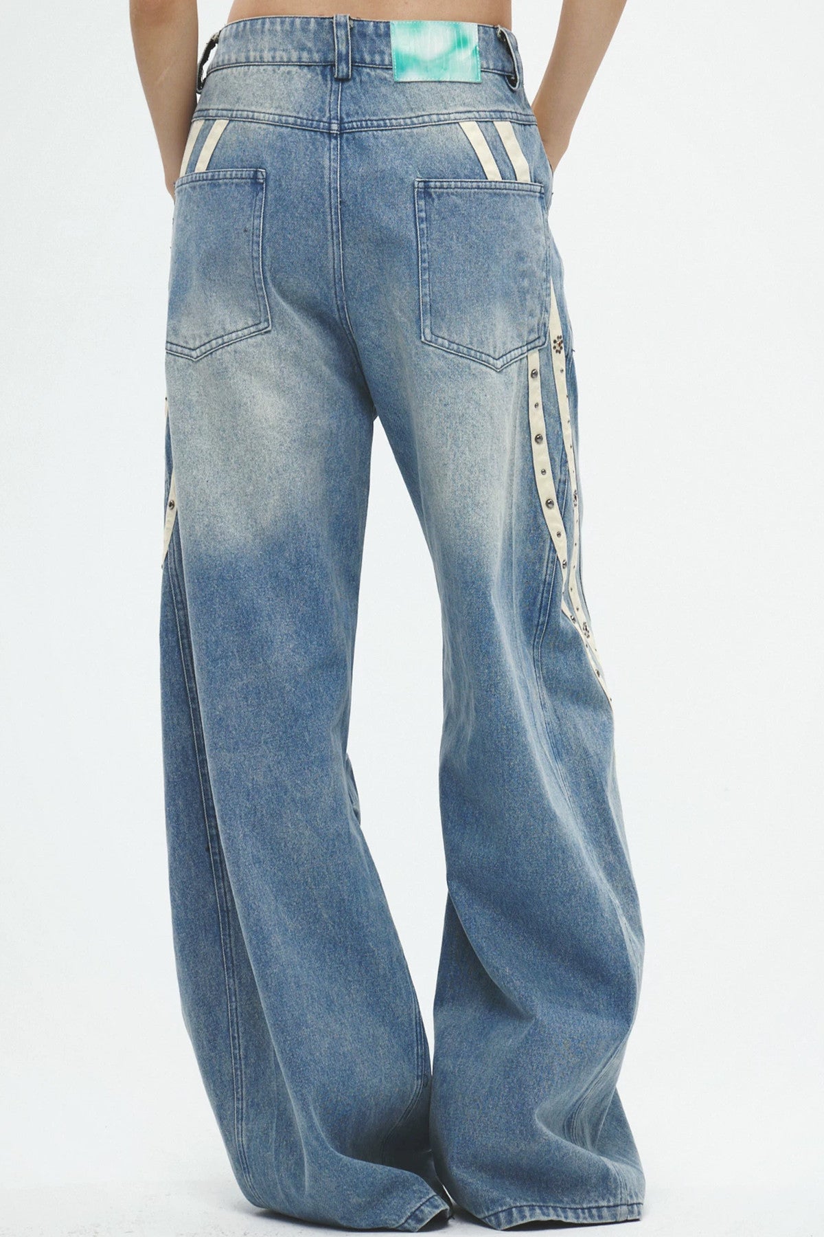Striped Wide Leg Jeans
