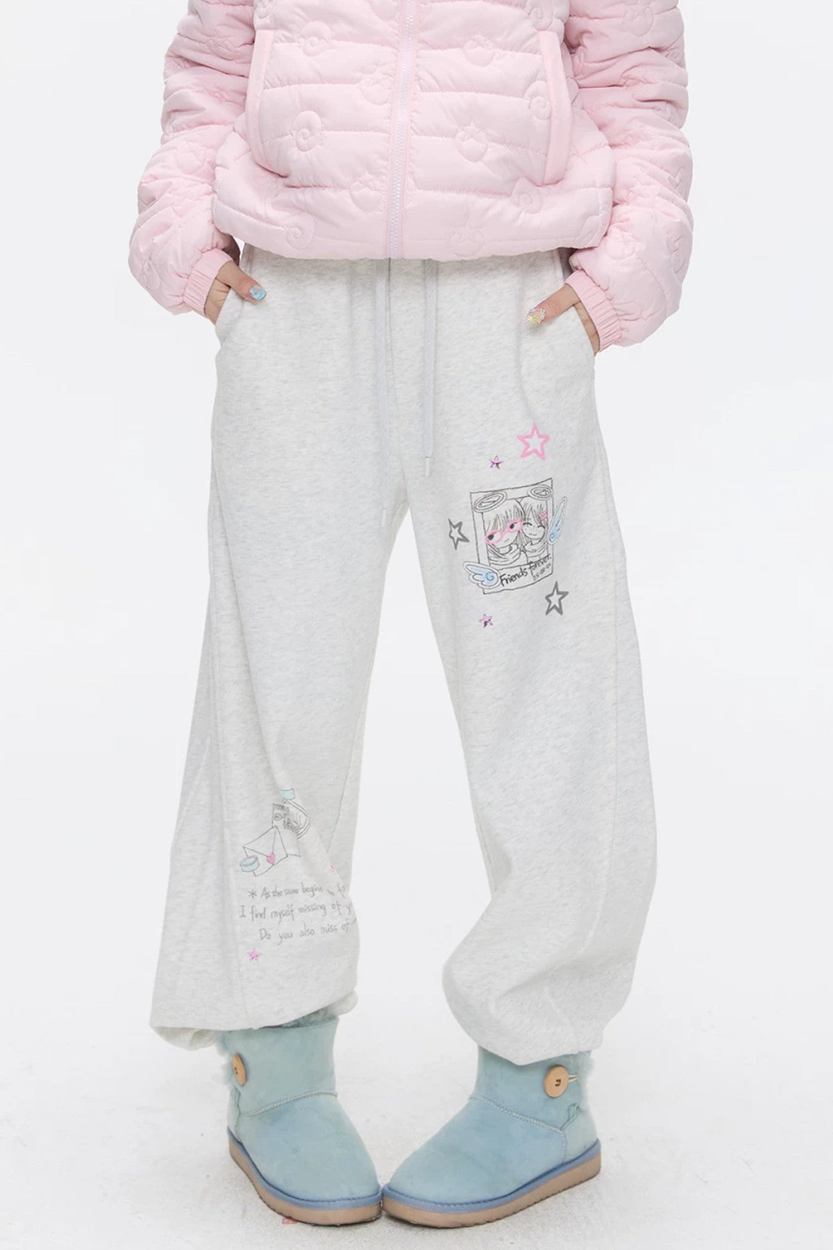 Gray Fleece-Lined Sweatpants