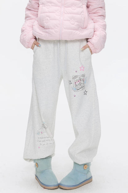 Gray Fleece-Lined Sweatpants