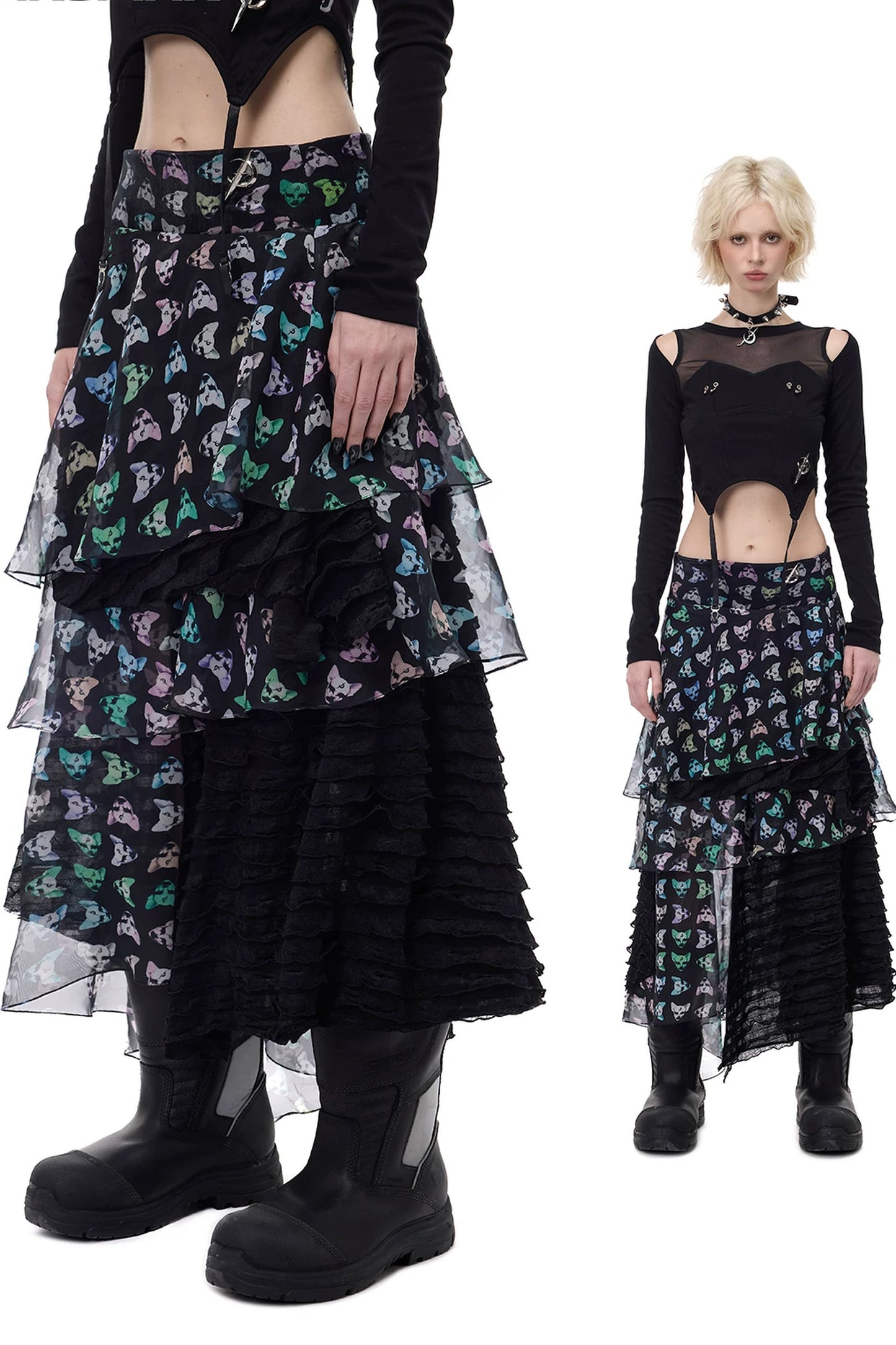Cat Star Mesh Skirt