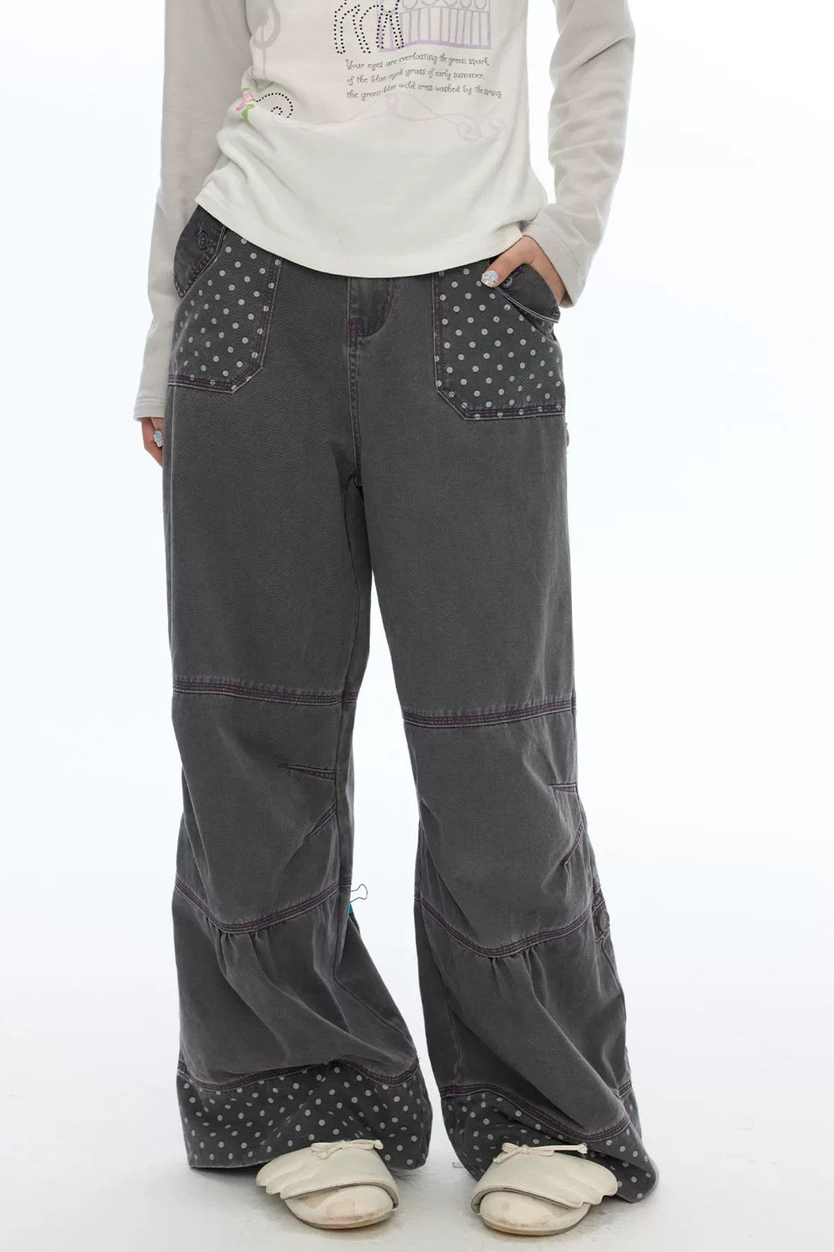 Polka Dot Wide Leg Pants