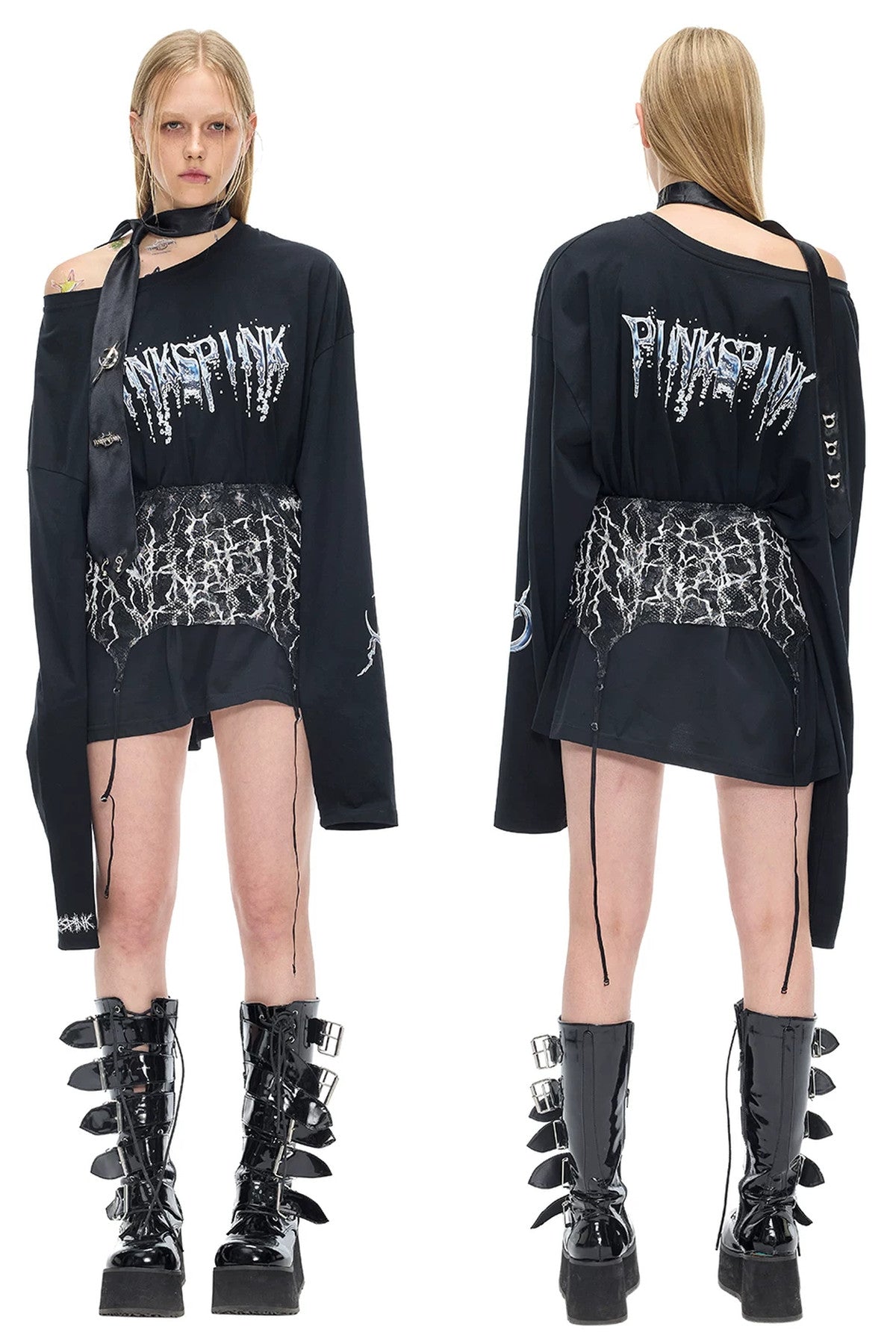 Thorn Punk Lace Tube Top