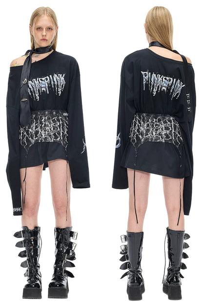 Thorn Punk Lace Tube Top