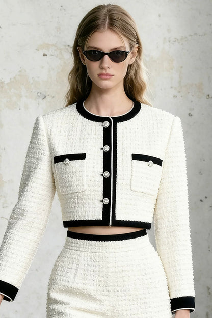 White Jacket and Shorts Set