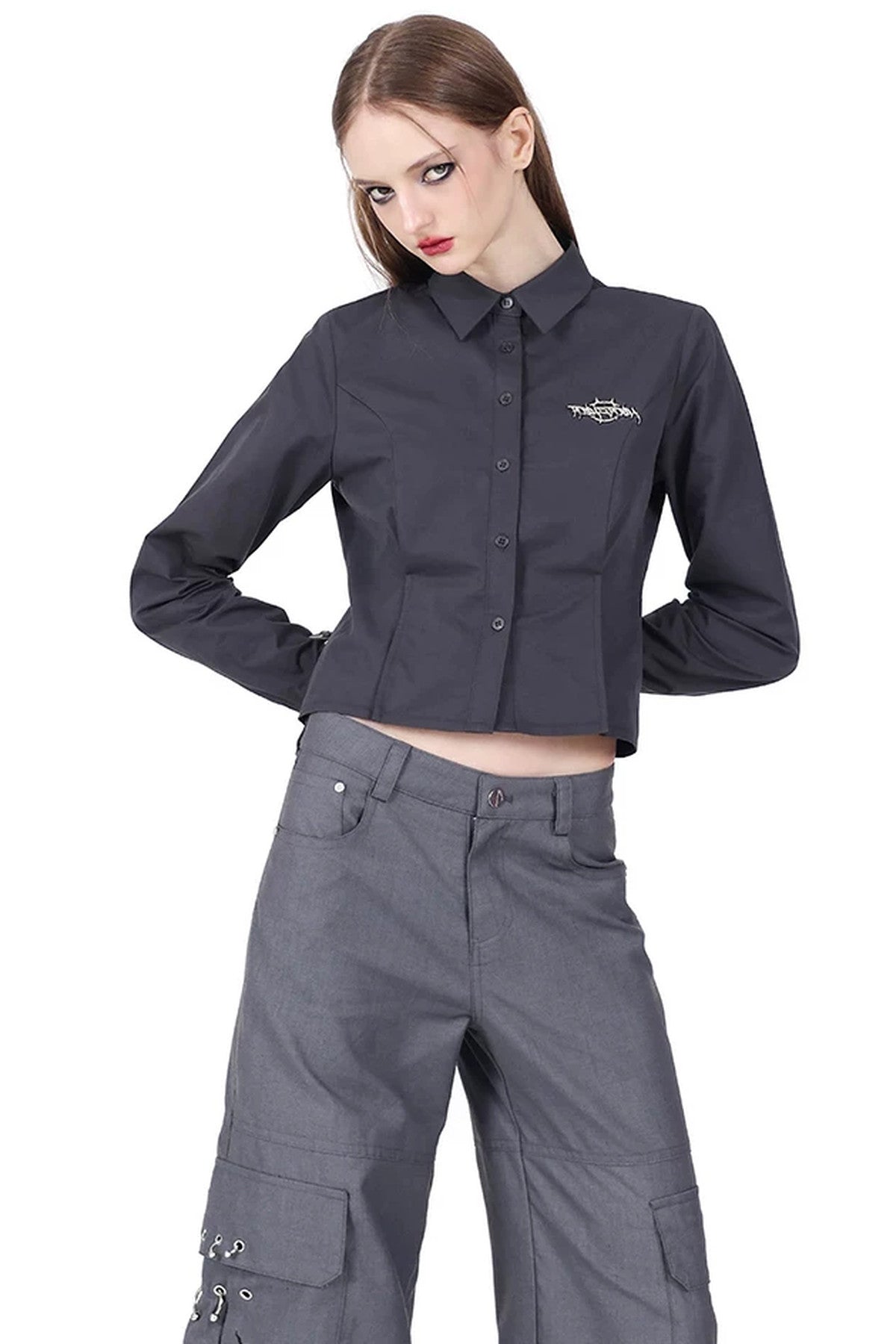 Y3K Structural Spliced Long Sleeve Shirt