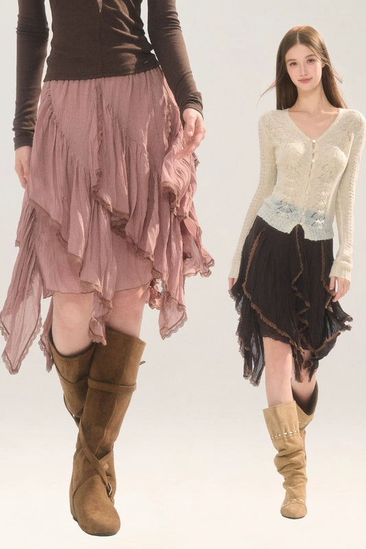 Ruffle Hem Autumn Skirt