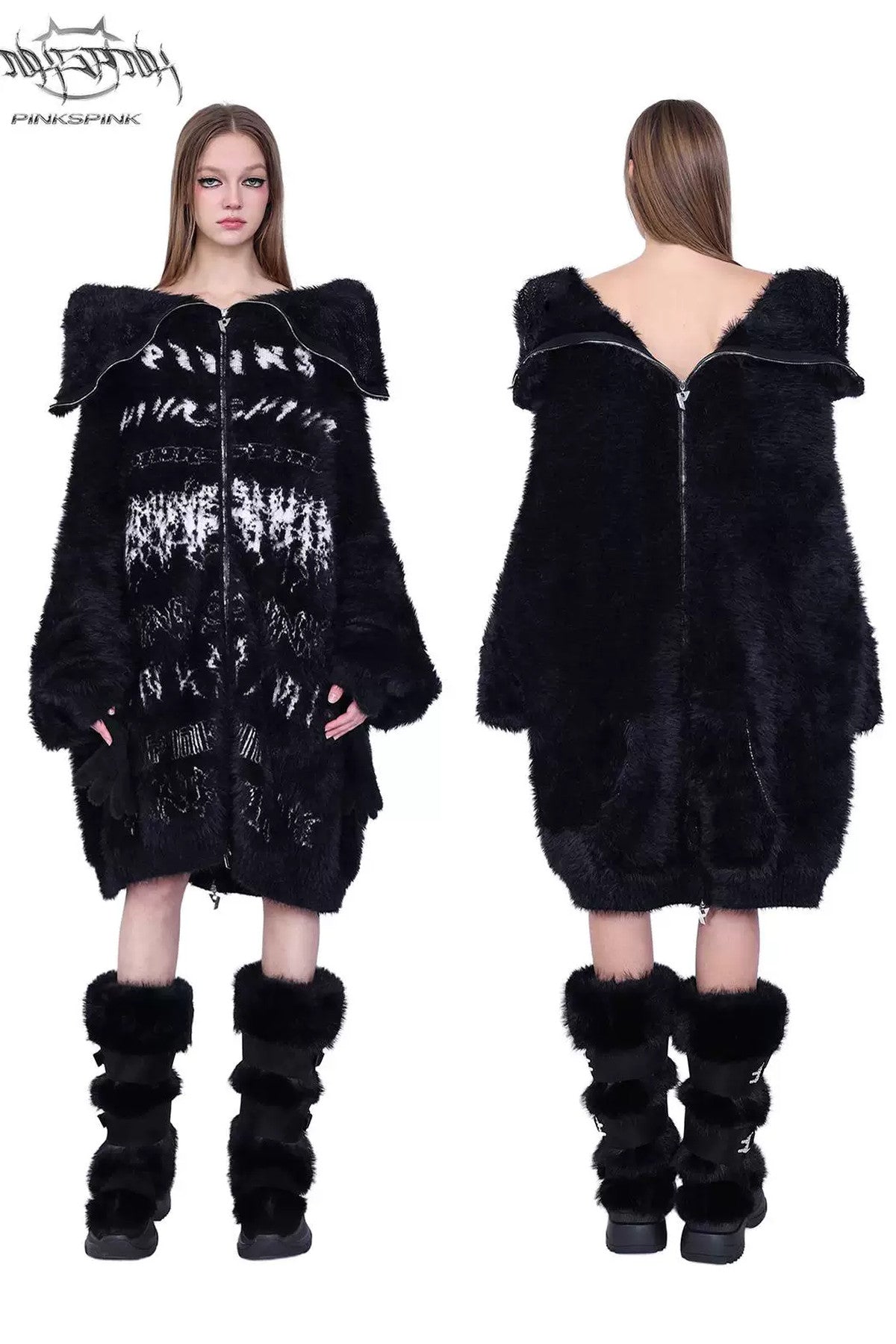 Reversible Mink Fur Hooded Gloves Jacket