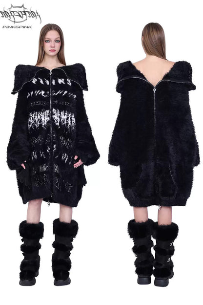 Reversible Mink Fur Hooded Gloves Jacket