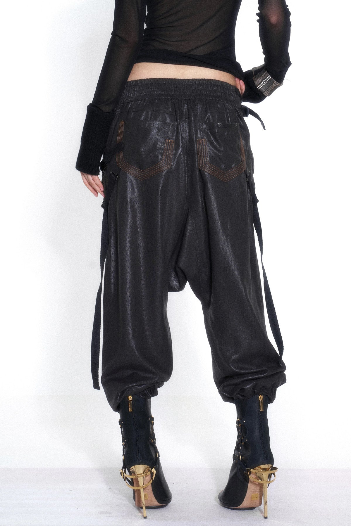 Tencel Double Belt Workwear Pocket Cuffed Pants