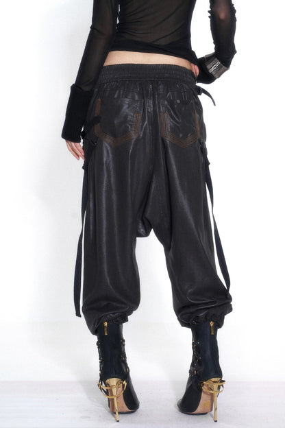 Tencel Double Belt Workwear Pocket Cuffed Pants