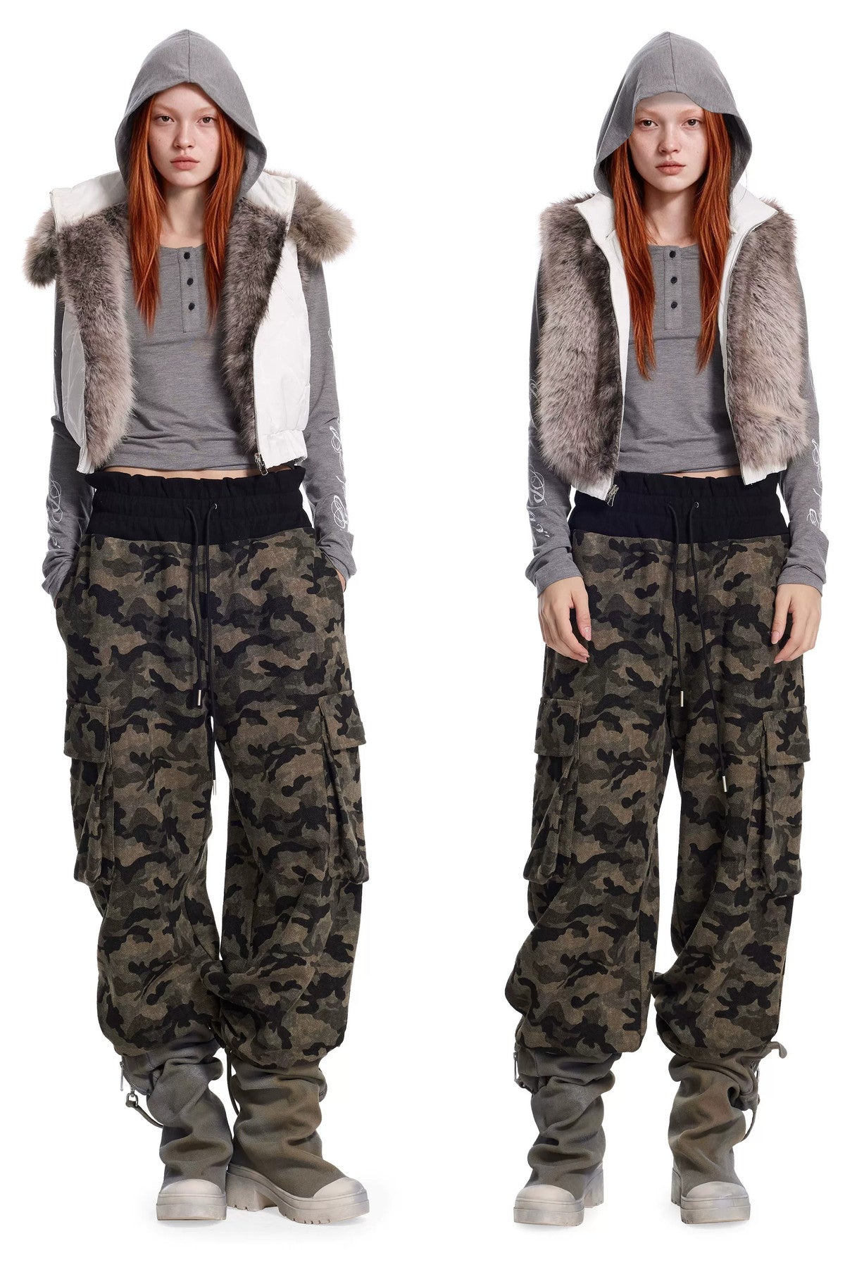 Reversible Detachable Fur Collar Vest