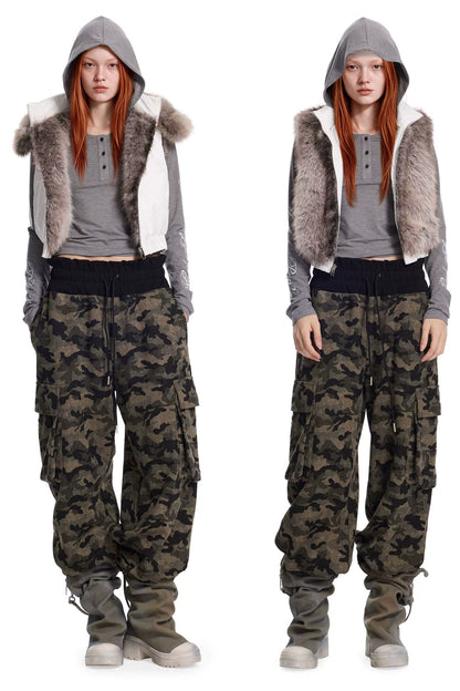 Reversible Detachable Fur Collar Vest