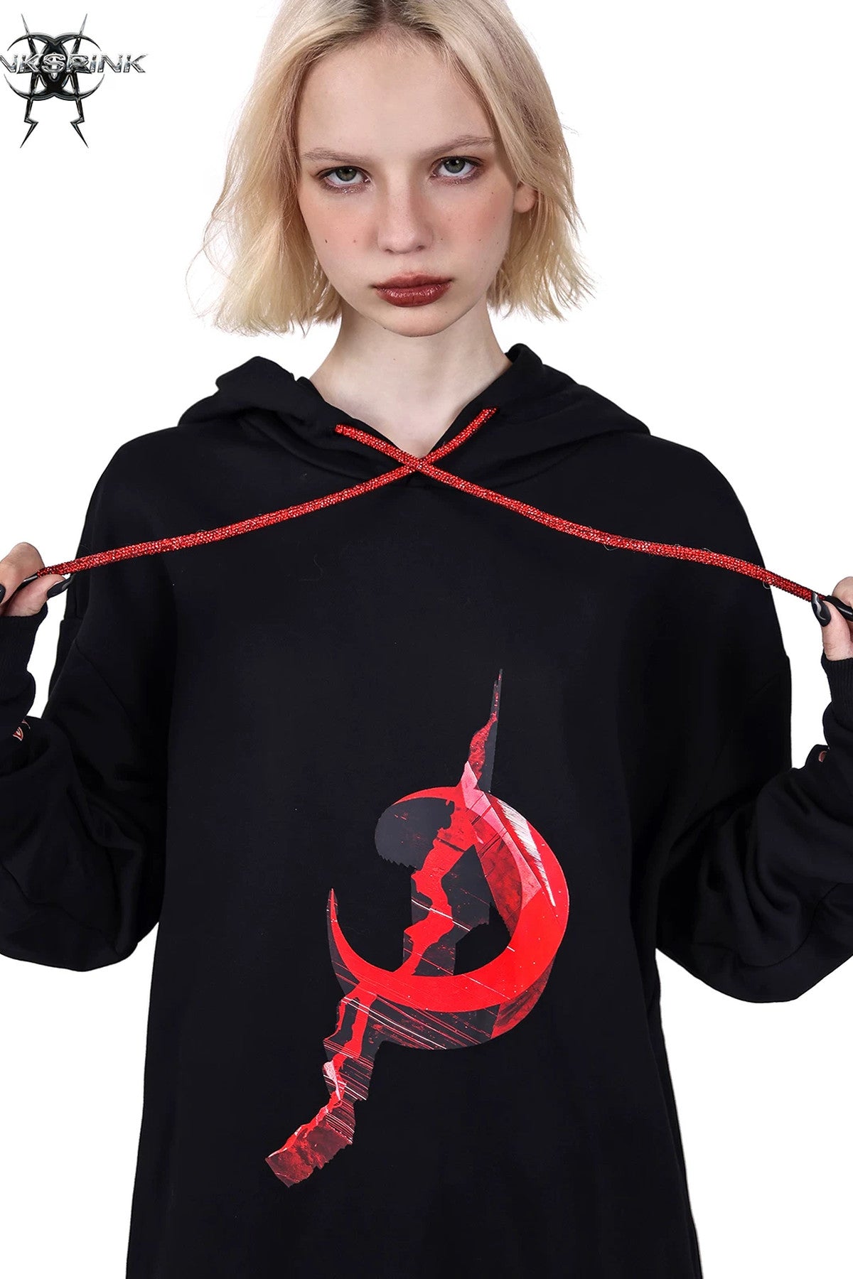 Electric Moon Diamond Drawstring Hoodie