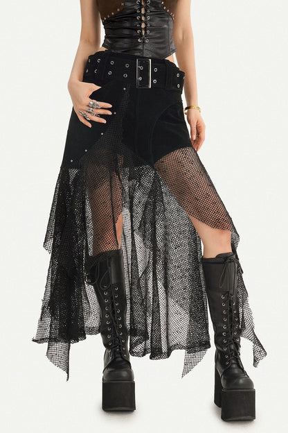Steampunk-Wildleder-Patchwork-Rock