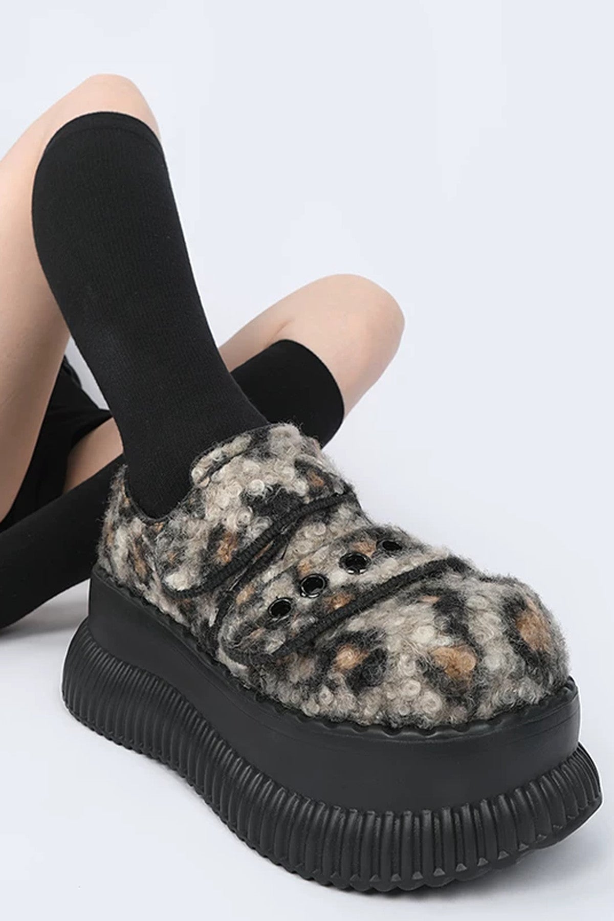 Height-Increasing Leopard Print Platform Shoes