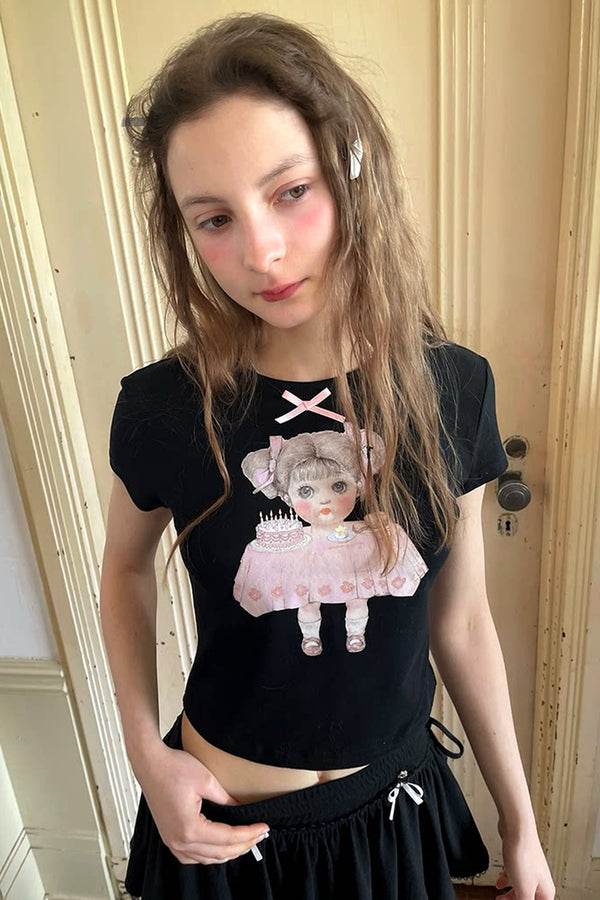 Cute Doll Short-Sleeved T-Shirt