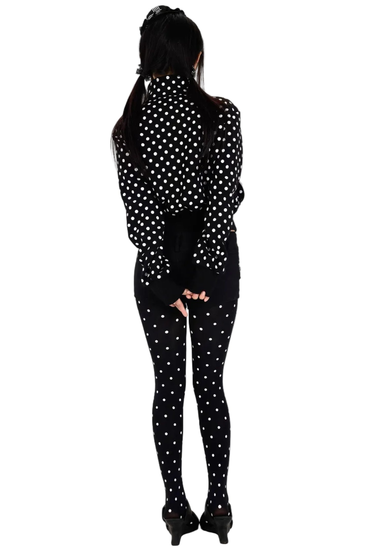 Strumpfhose mit Polka-Dots und T-Zwickel