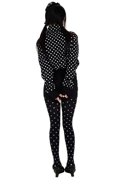 Strumpfhose mit Polka-Dots und T-Zwickel