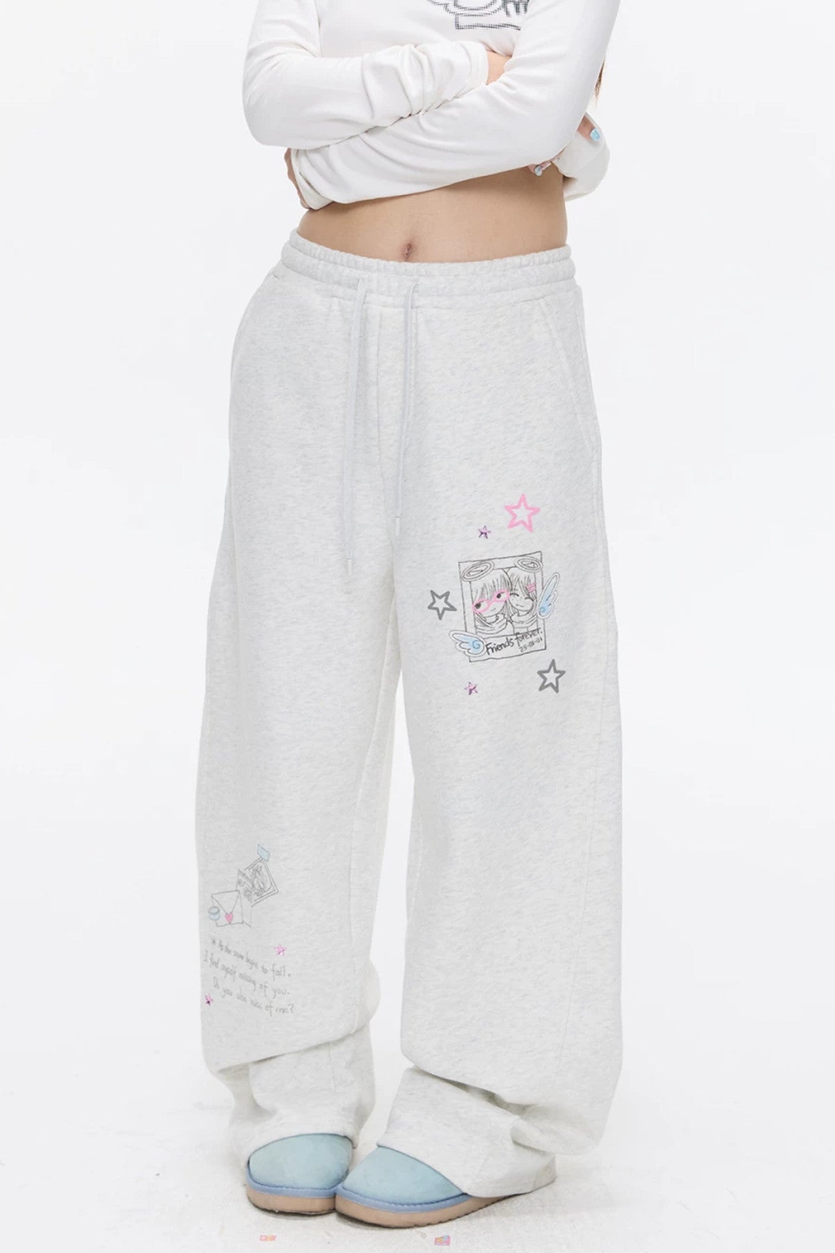 Gray Fleece-Lined Sweatpants