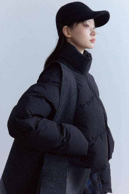 Two-Color Ribbed Knitted Cap