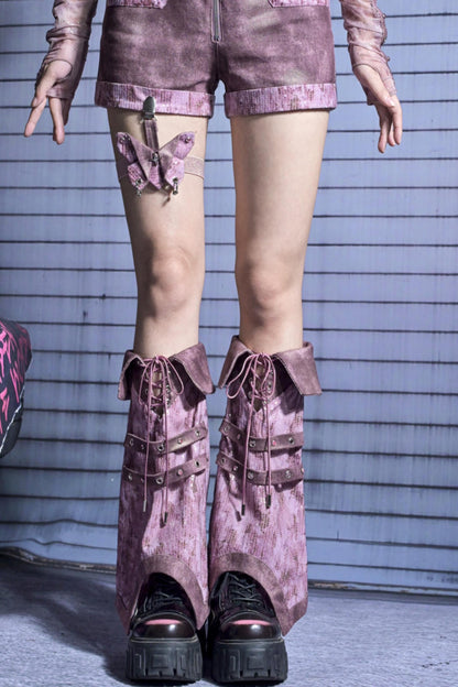 Sequins Denim Leg Covers