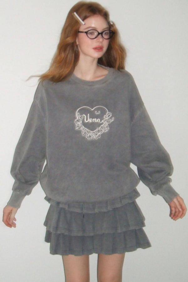 Gray Halter Sweatshirt Skirt Set-Up