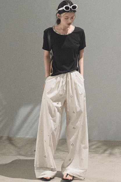 Self-Love Embroidered Summer Pants