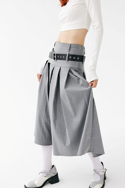 College Style Long Pleated Skirt