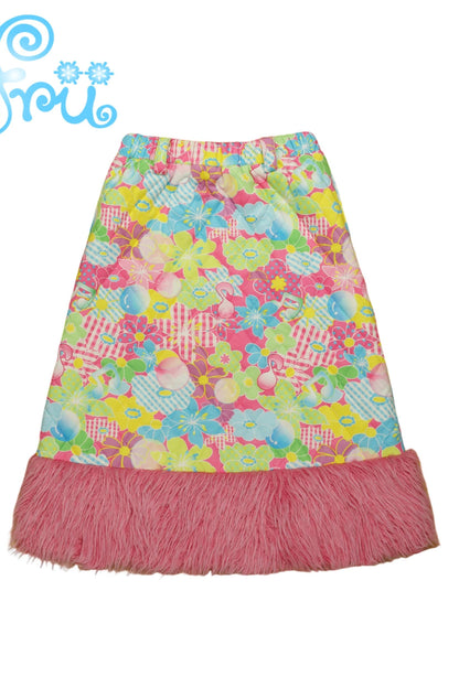 Pink Print Cute Flared Skirt