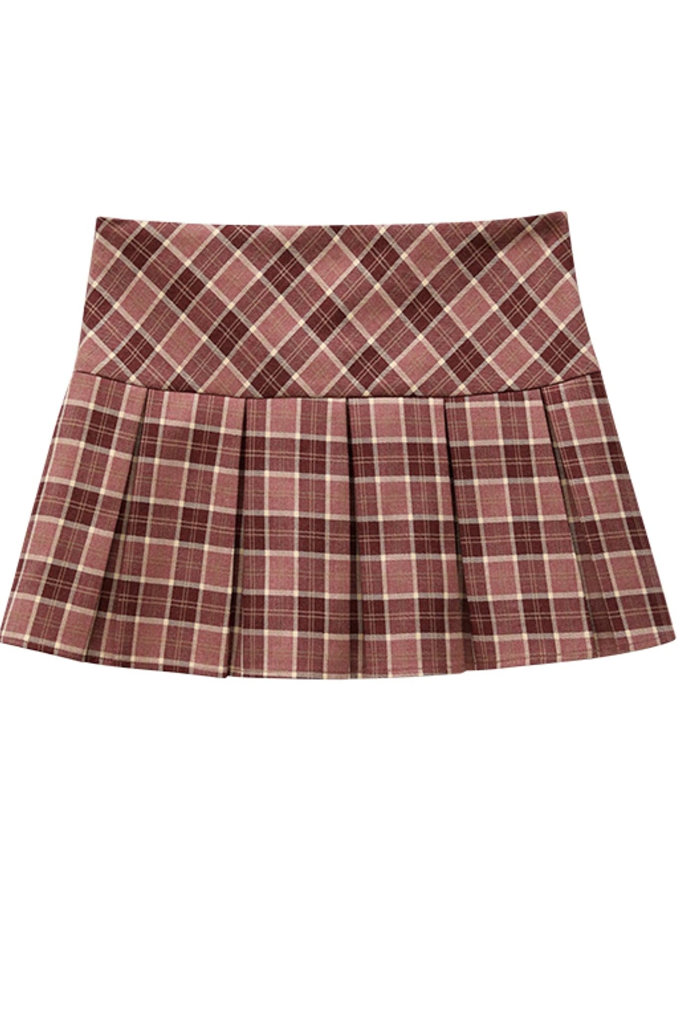 Cute and Stylish Plaid Pleated Skirt