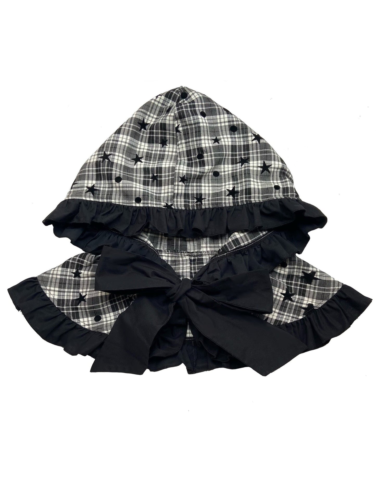 Retro Bow Lace Hooded Shawl