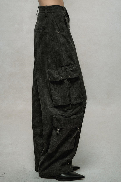 Retro Loose Rivet Cargo Pants