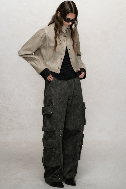 Retro Loose Rivet Cargo Pants