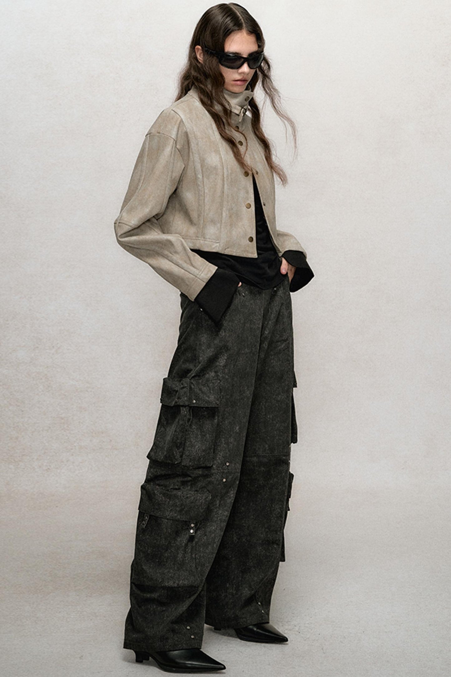 Retro Loose Rivet Cargo Pants