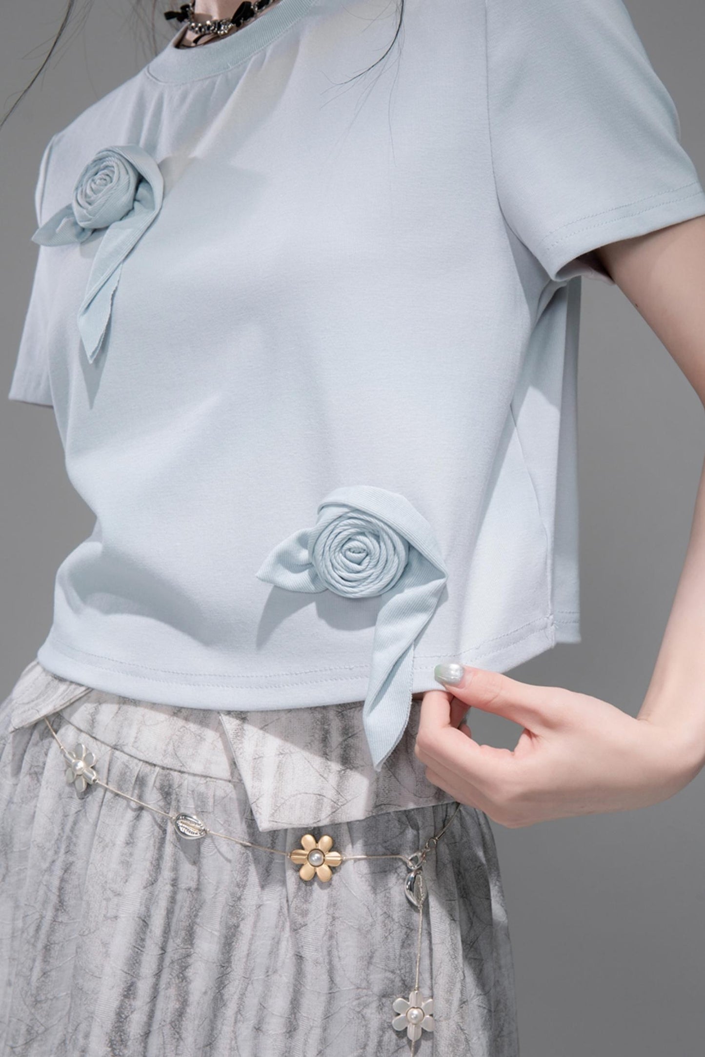 Smudge Art Sheer Print Skirt