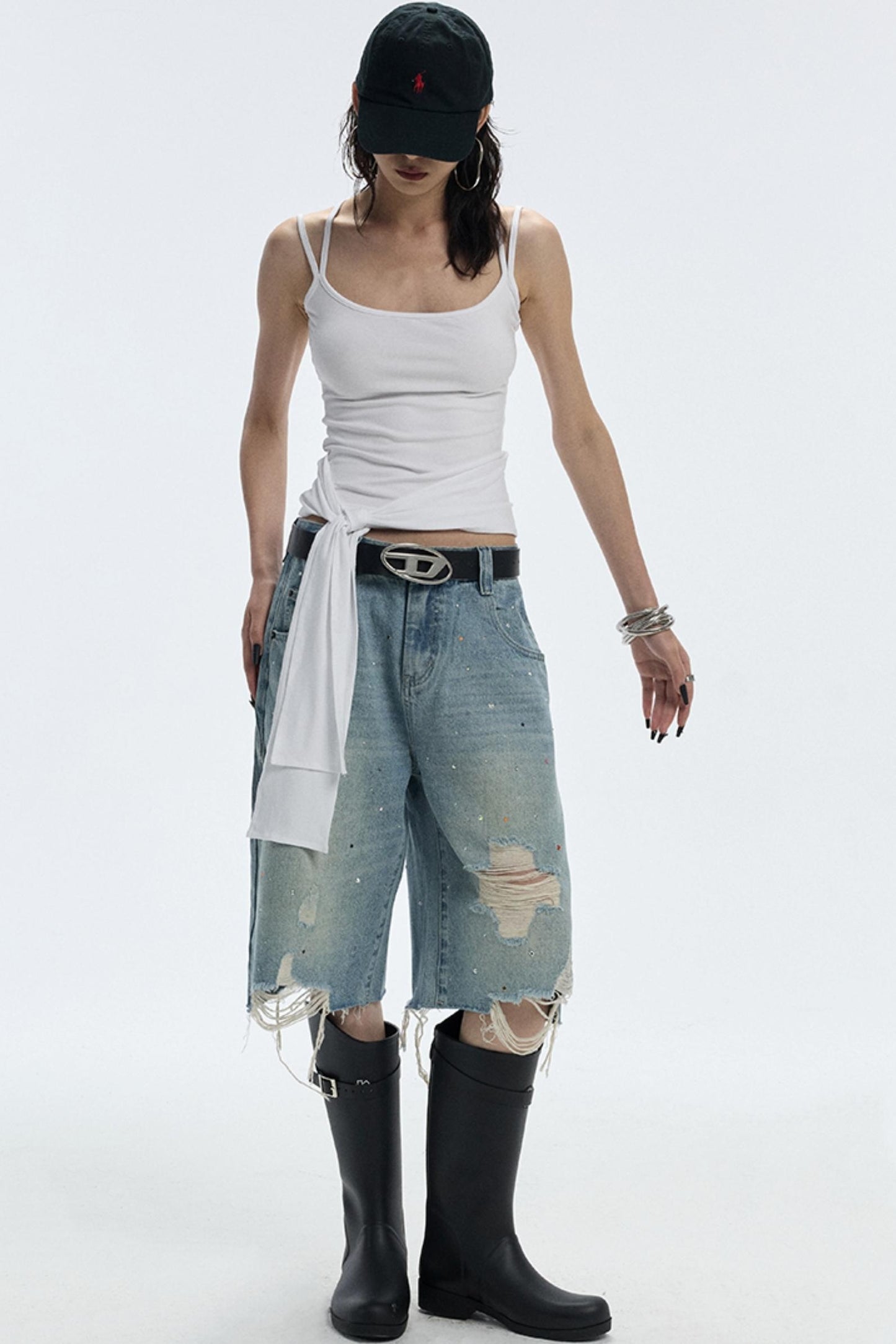 Starry Diamond Denim Pants