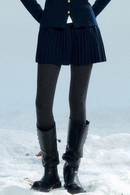 Navy Collar Knit Top Set-Up