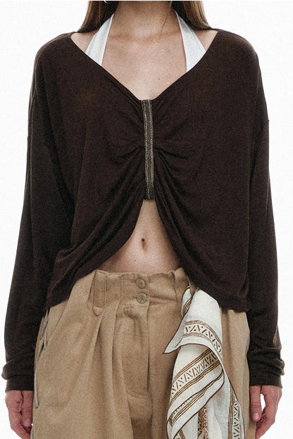 Pose Pleated Knitted Top