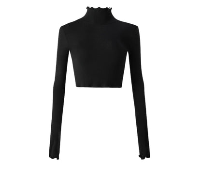Black Turtleneck Top