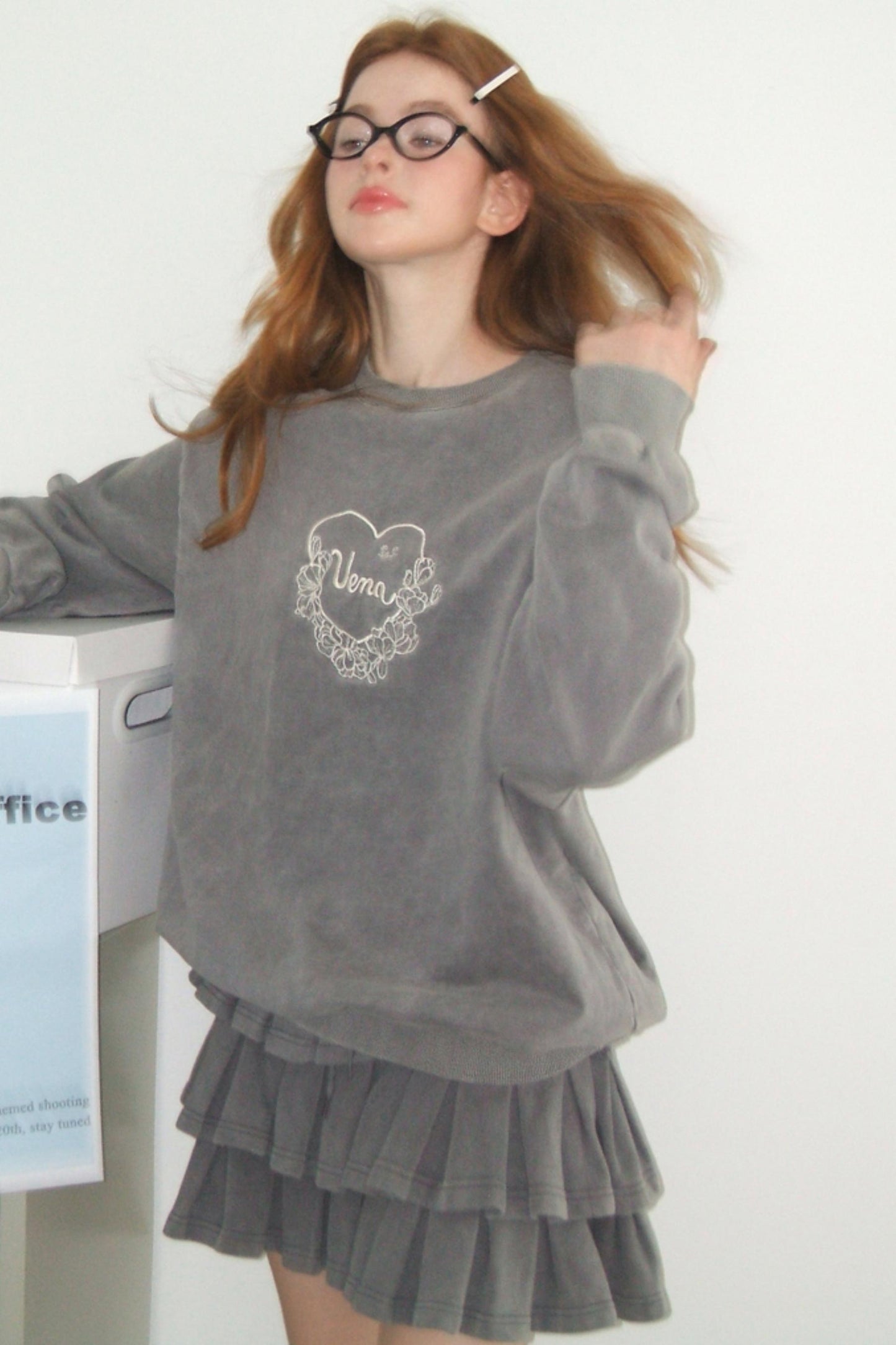 Gray Halter Sweatshirt Skirt Set-Up