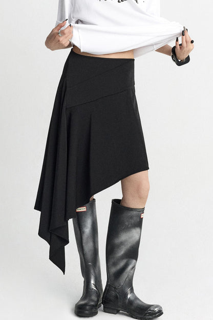 Summer Wavy Black Skirt