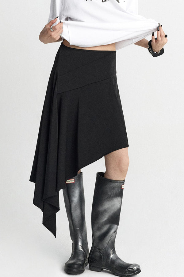 Summer Wavy Black Skirt