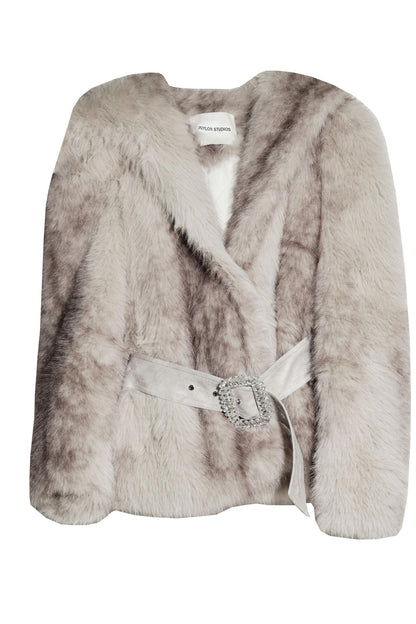 Faux Fur Hooded Short Jacket