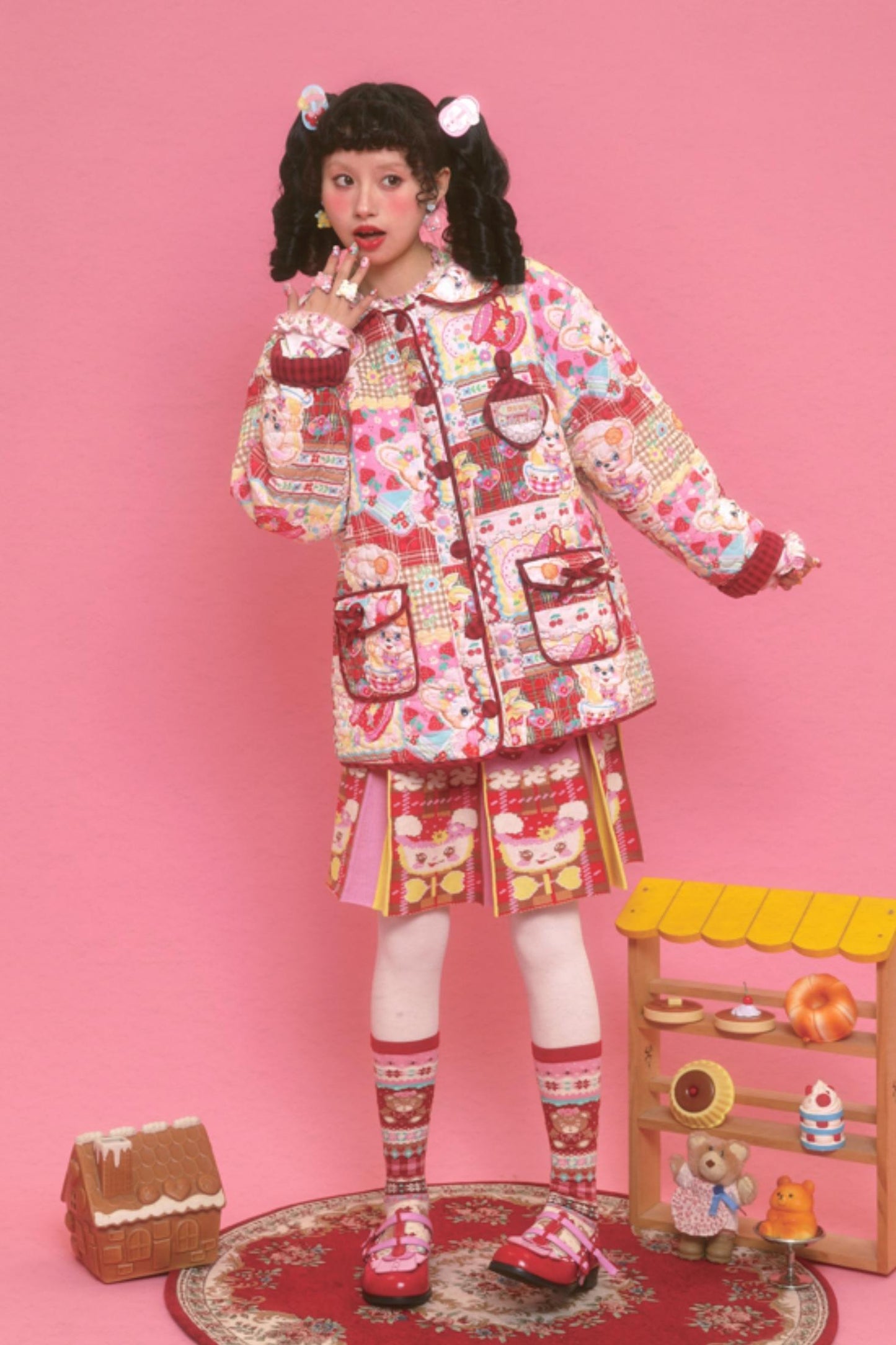 Red Patchwork Bunny Jacket