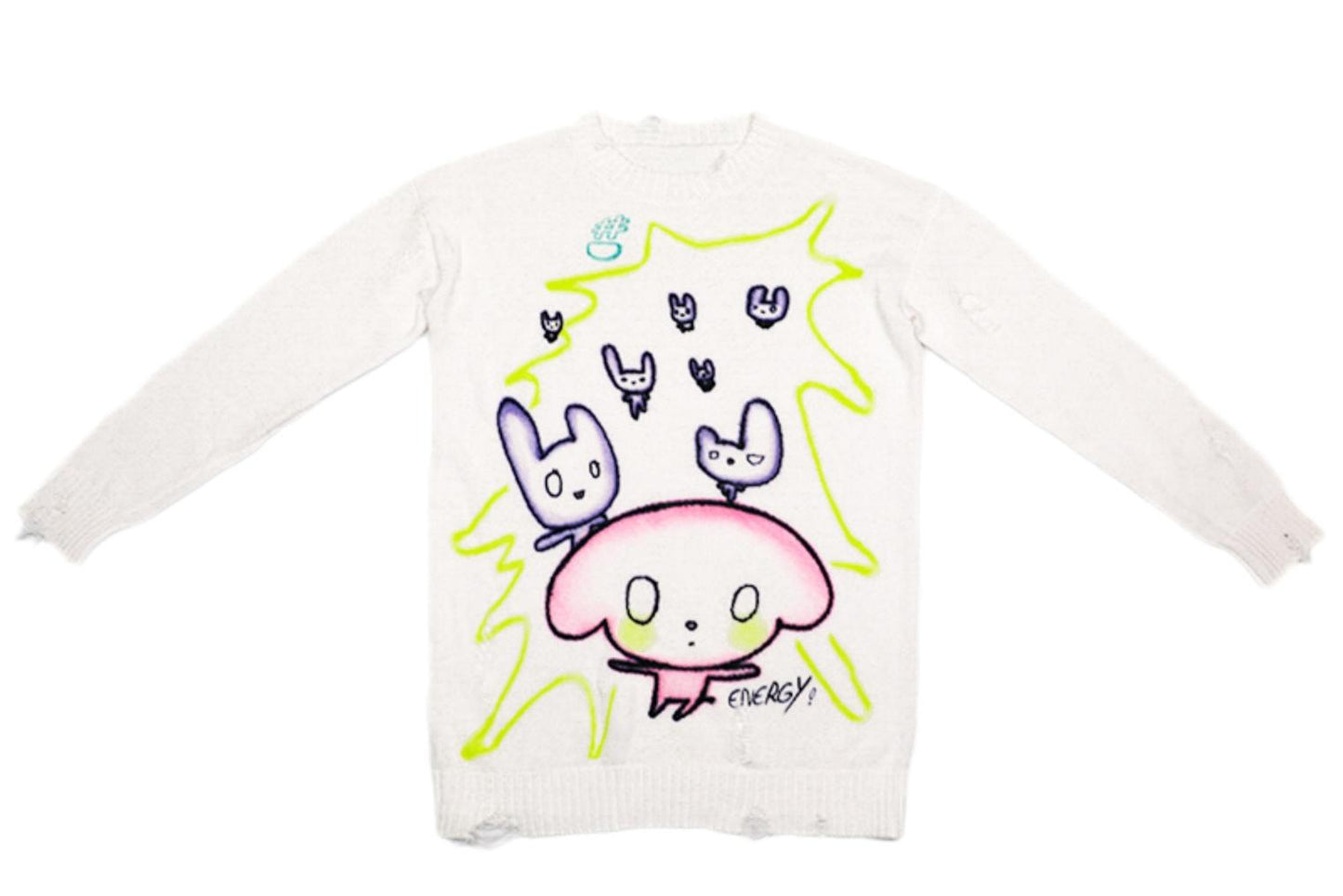 Retro Distressed Cartoon Sweater