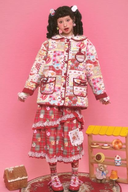 Red Patchwork Bunny Jacket